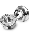 M10 Serrated Flange Hex Nuts, 50 Pack, 304 Stainless Steel, Hex Drive M10 1.5 Hardware Nuts