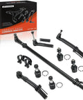 Beefed Up 9 Piece Front Suspension Kit With Upper And Lower Ball Joints And Drag Link For Ford F 250 Super Duty And F 350 Super Duty 2005 To 2010 4WD Only Includes Front Left And Right Components, black steel parts
