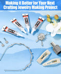 Clear Rhinestone Glue for Jewelry and Crafts, Go-To, Semi Fluid High Viscosity Adhesive 4x15 ml with jewelry items