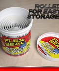 Beast Mode Moldable Rubberized Sealant Putty, Knockout Waterproof Gap Filler And Crack Sealer For Plumbing Pipes Marine Auto Rv, Dead Simple Underwater Bonding Repair Compound White 16 Oz Tube in rolled storage container.