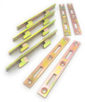 Premium Heavy Duty Steel Bed Rail Fasteners Set Of Four Mortise Bed Frame Brackets With Quick Release Hardware close-up view.