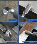 Pro Grade Double Cut Solid Carbide Die Grinder Bits Set with 1/4 Inch Shank for Metalworking Tasks, 10 Piece Rotary Burrs Kit