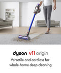 V11 Origin Cordless Vacuum Cleaner, No Cord Drama, With 185AW Suction, Three Power Modes, vacuuming living room carpet