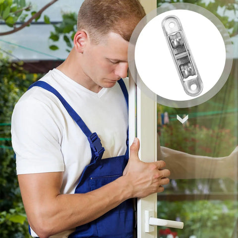 Heavy Duty Nylon Roller Pulley Wheels For Silky Smooth Sliding Doors With Quiet Double Bearings, shown in door installation.
