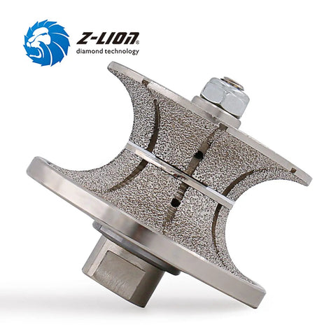 One And A Half Inch Full Bullnose Diamond Profiler Wheel Coarse Grit With Five Eighths Eleven Thread For Granite And Marble Countertop Edge Shaping V Shape Forty mm Wheel Fits Grinders