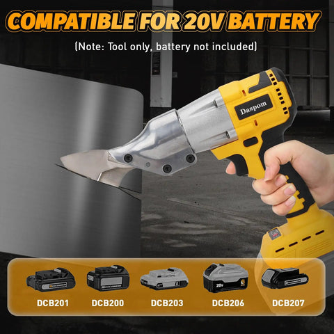 Daspom Brushless Cordless Sheet Metal Shear Compatible With Dewalt 20V Battery Tool Only cutting 18 gauge metal sheet.