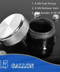 15 gallon aluminum fuel cell tank with 1.75 inch filler neck and level sensor for universal gas use in boats and cars