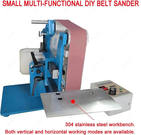 Heavy Duty Brushless Belt Sander And Polisher For Wood And Metal Vertical And Horizontal Bench Grinder With Kickass Steel Frame And 750W Motor Oomph For Slick Shop Smooth Finishes, compact design with 304 stainless steel workbench