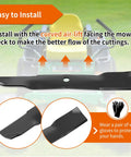 Mower Blades 19 Inch High Lift Replacement 3 Pack For John Deere 54 Inch Deck Models Z445 Z425 Z435 LX280 X340 X380 X710 X730 X734 UC22010