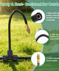 Backyard Friendly Drip Irrigation System With A 120 Ft Hose And 26 Adjustable Copper Sprinklers showing flexible tube and nozzle