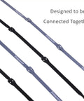 Reusable Cable Straps and Wire Ties Pack of 50, 8 Inch Adjustable Cord Fasteners, Black and Grey, shown connected end-to-end