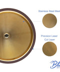 Top view of Titanium Coated Stainless Steel Pour Over Coffee Filter With Double Layer Mesh Cone For One To Four Cups Reusable.