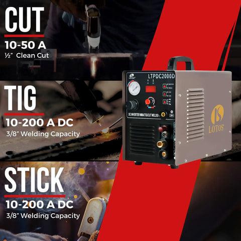 All In One Plasma Cutter Tig And Stick Welder Combo With 200 Amp Non Touch Pilot Arc Five Eighth Inch Clean Cut And Three Quarter Inch Severance Cut Upgraded 2024 Model For Home Shop