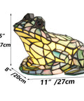 Frog Table Lamp Tiffany Style Stained Glass Accent Night Light For Home Decor And Nursery, 11x8x6.5 inches, multicolor glass frog design
