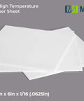 Heavy Duty Food Grade Silicone Rubber Sheets 6By6 Inch 16Thick White 3Pack, stacked sheets on a gray background.