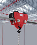 3 Ton Manual Beam Trolley For I Beam Lifts Heavy Duty Push Trolley With Dual Track Rollers installed on industrial beam