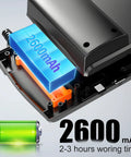 Close-up of 2600mAh battery inside HD 1080P Endoscope Camera With 4.3 Inch LCD Screen, showing power capacity.