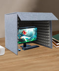 Desktop Acoustic Booth Foldable Three Sided Recording Isolation Shield With High Density Sound Absorbing Foam for clean vocals.