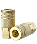 Brass One Quarter Inch NPT Air Coupler Quick Connect Fitting for Hose and Compressor Accessories, durable, handles up to 300 PSI