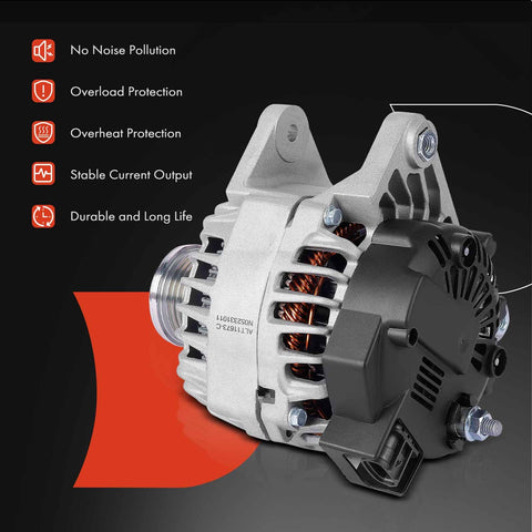 Alternator For Nissan Sentra 2013 To 2019 1.8L 12V 110A With Six Groove Clutch Pulley Clockwise Rotation Replace FG12T039