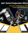 360 Degree Flexible Magnetic Flashlight And Telescoping Magnetic Pickup Tool Kit with 360° swivel inspection mirrors