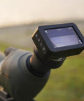 Close-up of the Pro Grade Spotting Scope Camera For Hunting And Camping With Adjustable Wireless Live HD Video And Dual Light.
