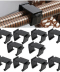Adjustable Outdoor Furniture Clips For Rattan And Wicker Sectionals, Modular Couch Connectors, shown with clamps on tubes