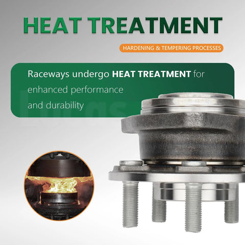 Close-up of a heat-treated front wheel hub bearing assembly for 2012 to 2020 Dodge Challenger Charger and Chrysler 300.