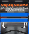50 Inch Foot Clamp Pan And Box Brake for Light Duty Sheet Metal Folding, blue steel body, foot pedal, 135-degree bend capacity