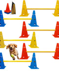 Dog Agility Jump Set With Adjustable Hurdles And Cones For Indoor Outdoor Training Backyard Agility Equipment For Rehab And Beginners