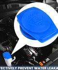 Porsche Cayenne Windshield Washer Fluid Reservoir Cap Replacement Beefy Plastic Wiper Fluid Bottle Cover OEM 3Q0955455 shown installed