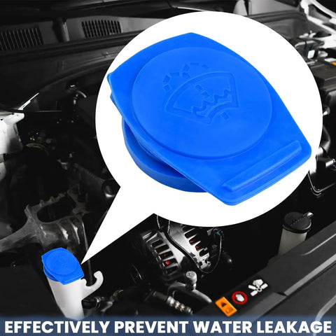 Porsche Cayenne Windshield Washer Fluid Reservoir Cap Replacement Beefy Plastic Wiper Fluid Bottle Cover OEM 3Q0955455 shown installed