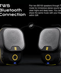 Wearable Bluetooth V5.3 Clip-On Speaker With 30 Hour Battery Life, IPX7 Waterproof, ENC Mic for Hands Free Calls shown in TWS mode
