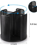 Two Pack Rotating Cup Dispenser With Four Compartments For Cups And Lids, Dope Durable Plastic Paper Cup Storage Organizer shown with dimensions