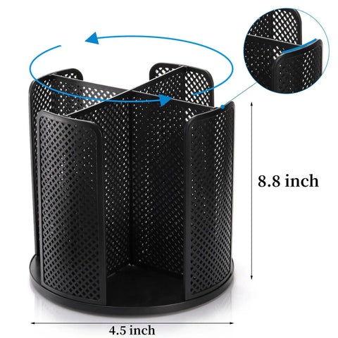 Two Pack Rotating Cup Dispenser With Four Compartments For Cups And Lids, Dope Durable Plastic Paper Cup Storage Organizer shown with dimensions