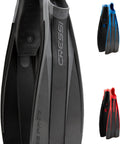 Black Free Frog Full Foot Pocket Fins for scuba diving and snorkeling, size 41-42, showing below blade pocket for stronger kicks