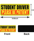 Three Pack Student Driver Magnet For Cars Please Be Patient Reflective Safety Signs large view front and back design