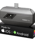 Duo USB-C Thermal Camera For iPhone iPad And Android, 512x384 Super Resolution, 256x192 IR Imaging, Grey, on a display stand