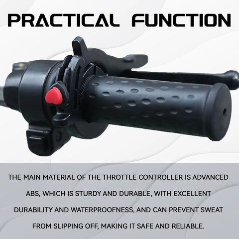 Universal Dope Motorcycle Cruise Control Throttle Lock Clamp for Motorcycles Electric Bikes Scooters and ATVs, durable ABS build.