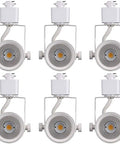 8W Cozy Warm White Dimmable LED Track Light Head With Adjustable Tilt, 40 Degree Beam For Accent Retail, CRI 90 Plus, Pack Of 6