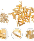 Golden Iron Decorative Hinges For Jewelry Boxes And Chests Rust Resistant DIY Friendly Easy Install Hinge Set With Screws