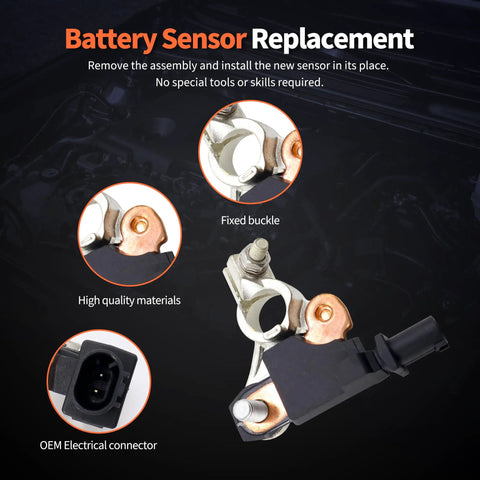 Automotive Battery Current Sensor Straight Swap For Dodge Challenger Charger Viper Ram Journey No Sweat Install Replace 4692269Ai 4692269Ah image showing high quality materials and OEM electrical connector.