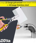 5 Blade Sheet Metal Crimping Tool For 22 Gauge Galvanized Steel And 28 Gauge Stainless Steel cutting metal and crimping duct.