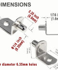 Solid As A Rock Metal Shelf Pegs 1 4 Inch L Shaped Support Brackets dimensions showing sizes and measurements on metal support pins.