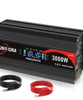 Dead Simple 3000 Watt Power Inverter With 6000 Peak Surge, 12 Dc To 110 V AC Converter, LCD Display, dual USB ports.