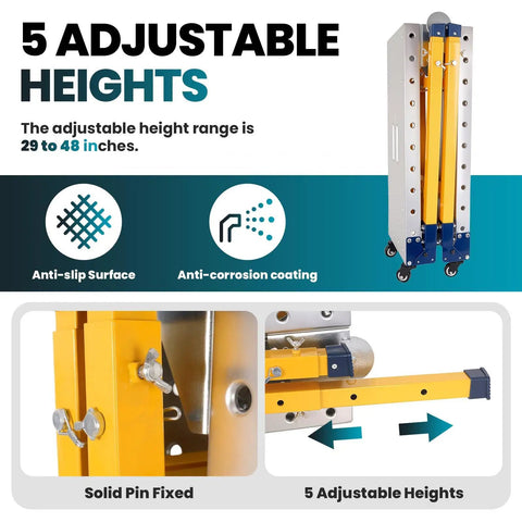 Shop Grade Welding Table With 5 Level Adjustable Height And 1100 Lb Capacity Carbon Steel Work Bench showcasing solid pin fixed height adjustment.