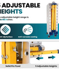 5 Adjustable Heights feature of Heavy Duty Fold Flat Welding Workbench Rock Solid 1100 Pound Capacity Shop Table.