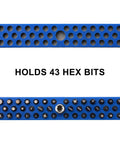 Blue Magnetic Hex Bit Holder Rack Organizer With Magnet Base Pro Grade Four Racks 172 Hole Drill Bit Holder for 1/4 Inch Bits