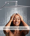 13 Inch Shower Head Extension Arm With Solid Brass Construction, Height And Angle Adjustable Rise Or Lower Rainfall, Chrome Finish