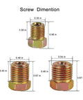 Screw dimensions in Quarter Inch Brake Line Kit 25 Ft Upgraded Copper Coated Flexible Brake Line Tube Roll With 16 Inverted Flare Fittings